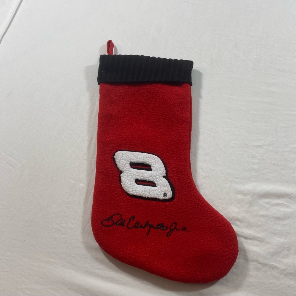 Dale Earnhardt Christmas Stocking NASCAR Red #8 plaid black white interior - Picture 6 of 8